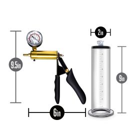 Performance  Vx6 Vacuum Penis Pump With Brass Pistol & Pressure Gauge  Clear