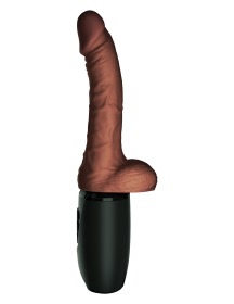 7.5 Inch Thrusting Cock With Balls  Brown