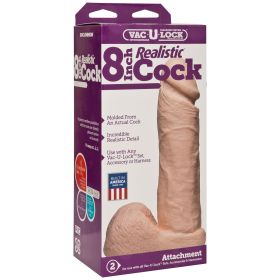 Vac U Lock 8 Inch Realistic Cock